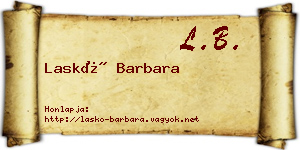 Laskó Barbara névjegykártya